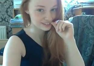 Sweet and slender gingerhead teen masturbates heavens webcam